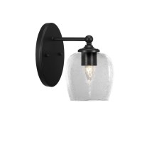 Capri 1 Light Wall Sconce Shown In Matte Black Finish With 6