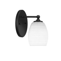 Capri 1 Light Wall Sconce Shown In Matte Black Finish With 5