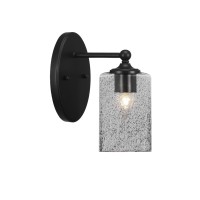 Capri 1 Light Wall Sconce Shown In Matte Black Finish With 4