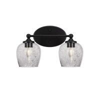 Capri 2 Light Bath Bar Shown In Matte Black Finish With 6