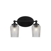 Capri 2 Light Bath Bar Shown In Matte Black Finish With 5