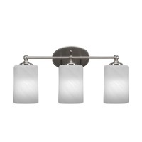 Capri 3 Light Bath Bar Shown In Brushed Nickel Finish With 4