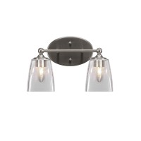 Capri 2 Light Bath Bar Shown In Brushed Nickel Finish With 4.5