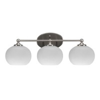 Capri 3 Light Bath Bar Shown In Brushed Nickel Finish With 7