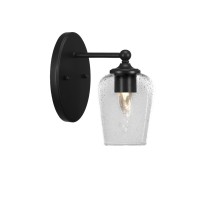 Capri 1 Light Wall Sconce Shown In Matte Black Finish With 5