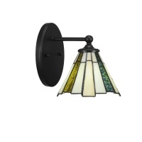 Capri 1 Light Wall Sconce Shown In Matte Black Finish With 7