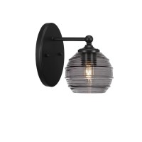 Capri 1 Light Wall Sconce Shown In Matte Black Finish With 6