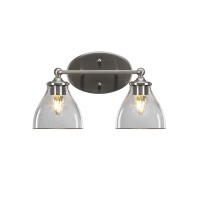 Capri 2 Light Bath Bar Shown In Brushed Nickel Finish With 6.25