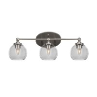 Capri 3 Light Bath Bar Shown In Brushed Nickel Finish With 5.75