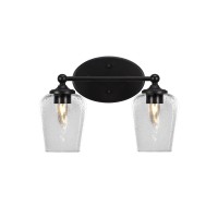 Capri 2 Light Bath Bar Shown In Matte Black Finish With 5