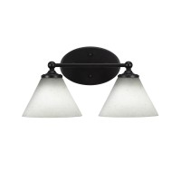 Capri 2 Light Bath Bar Shown In Matte Black Finish With 7