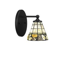 Capri 1 Light Wall Sconce Shown In Matte Black Finish With 7