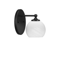 Capri 1 Light Wall Sconce Shown In Matte Black Finish With 5.75