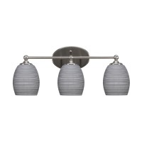 Capri 3 Light Bath Bar Shown In Brushed Nickel Finish With 5