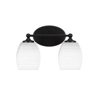 Capri 2 Light Bath Bar Shown In Matte Black Finish With 5