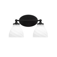 Capri 2 Light Bath Bar Shown In Matte Black Finish With 6.25