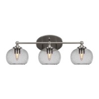 Capri 3 Light Bath Bar Shown In Brushed Nickel Finish With 7