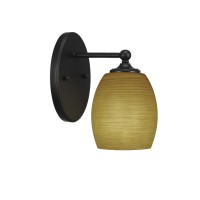 Capri 1 Light Wall Sconce Shown In Matte Black Finish With 5