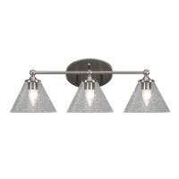 Capri 3 Light Bath Bar Shown In Brushed Nickel Finish With 7