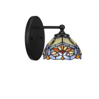 Capri 1 Light Wall Sconce Shown In Matte Black Finish With 7