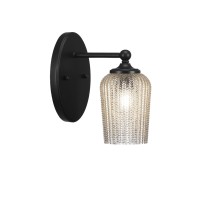 Capri 1 Light Wall Sconce Shown In Matte Black Finish With 5