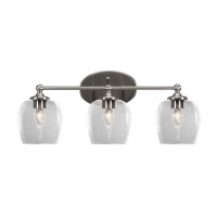 Capri 3 Light Bath Bar Shown In Brushed Nickel Finish With 6