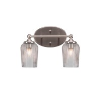 Capri 2 Light Bath Bar Shown In Brushed Nickel Finish With 5