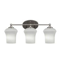 Capri 3 Light Bath Bar Shown In Brushed Nickel Finish With 5.5