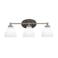 Capri 3 Light Bath Bar Shown In Brushed Nickel Finish With 6.25