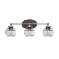 Capri 3 Light Bath Bar Shown In Brushed Nickel Finish With 6