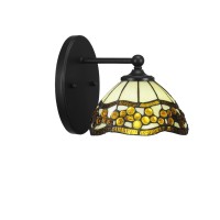 Capri 1 Light Wall Sconce Shown In Matte Black Finish With 7