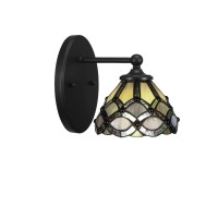 Capri 1 Light Wall Sconce Shown In Matte Black Finish With 7