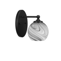 Capri 1 Light Wall Sconce Shown In Matte Black Finish With 5.75