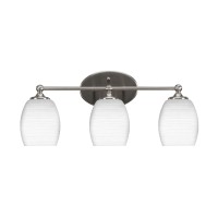 Capri 3 Light Bath Bar Shown In Brushed Nickel Finish With 5