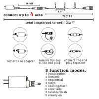 Dazzle Bright Warm White Christmas String Lights, 82Ft 1000 Led Waterproof Green Wire Fairy Lights With 8 Modes, Outdoor Lights For Xmas Tree Holiday Wedding Party Christmas Decorations