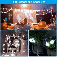 Ryblgled Outdoor String Lights 2 Pack 66Ft 200Led Battery Operated String Lights Waterproof With Remote Cool White 8 Modes Ind