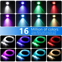 Azimom 16W Twinkle Sound Activate 150Pcs003In65Ft Fiber Optic Starlight Headliner Kits For Car Home Star Ceiling Sky Decor