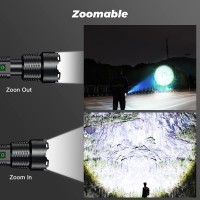 Rechargeable Flashlights, 150000 High Lumens Xh-P160 Super Bright Led Powerful Handheld Flashlight With Shoulder Strap, 5 Light Modes, Zoomable Ipx6 Waterproof For Outdoor Camping Emergencies