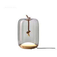 Table Lamp Nordic Designer Glass Art Table Lamps For Bedroom Lamp Led Bedside Stand Desk Light Modern Lighting Fixture Home Decor Creative Hemp Rope Table Lamp