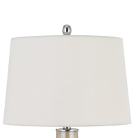 29 Inch Ceramic Table Lamp With Dimmer, Floral Base, Olive