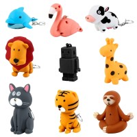 Oppaxf 9 Pieces Nurse Flashlight Pediatric Nurse Flashlight Keychain Animal Flashlight Keychain Dolphin Lion Cow Cat Robot Gir