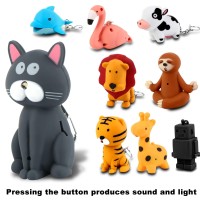 Oppaxf 9 Pieces Nurse Flashlight Pediatric Nurse Flashlight Keychain Animal Flashlight Keychain Dolphin Lion Cow Cat Robot Gir