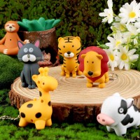 Oppaxf 9 Pieces Nurse Flashlight Pediatric Nurse Flashlight Keychain Animal Flashlight Keychain Dolphin Lion Cow Cat Robot Gir