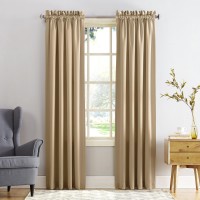 Sun Zero Barrow Solid 100 Blackout Rod Pocket curtain Panel Pair brings style and energy efficiency to any home The woven solid design with an easy to hang rod pocket offers a classic style that fits in with any room decor while reducing light and noise f