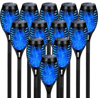 Upgraded Solar Lights Outdoor Waterproof Blue Tancuzo 12 Pack Solar Torch Light With Flickering Flame Mini Solar Outdoor Light