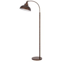 61 Inch Adjustable Tall Metal Floor Lamp, Dome Shade, Copper