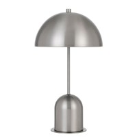 20 Inch Metal Accent Table Lamp With Dome Shade, Silver