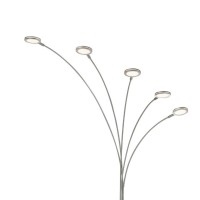 72 Inch Arched Floor Lamp With 5 Branched Led Lights, Silver