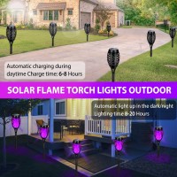 Upgraded Solar Lights Outdoor Waterproof Purple 12 Pack Solar Torch Light With Flickering Flame Mini Solar Outdoor Lights Sola