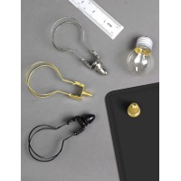 Gigivosha Lamp Shade Harp Holder Adapter Kit - Clip On Lampshade Light Bulb With Shade Attaching Finials Support Fitter Parts Converter(1 Pack, Black)